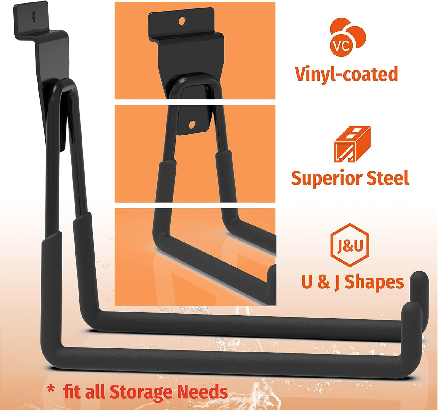 Slatwall Accessories, Multi Sizes Slatwall Hooks, Slat Wall Accessory, Slat Wall Hanging Hook and Hangers, 12Pack