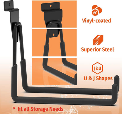 Slatwall Accessories, Multi Sizes Slatwall Hooks, Slat Wall Accessory, Slat Wall Hanging Hook and Hangers, 12Pack