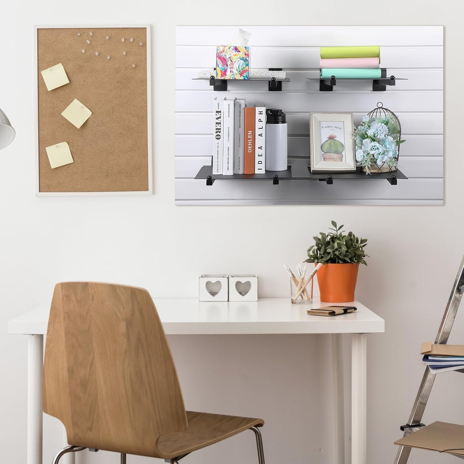 10 Pieces Slat Wall Faceout, 12 Inch Metal Square Straight Arm Hooks, Slatwall Hooks and Hangers Slatwall Accessories for Clothing Retail Garage Shop Display (Black)