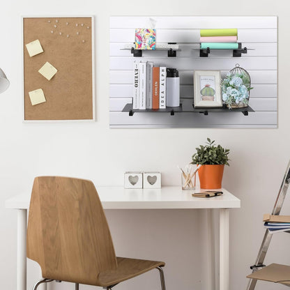 10 Pieces Slat Wall Faceout, 12 Inch Metal Square Straight Arm Hooks, Slatwall Hooks and Hangers Slatwall Accessories for Clothing Retail Garage Shop Display (Black)