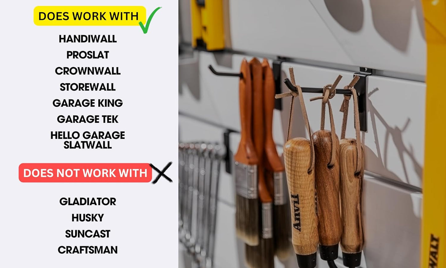 Slatwall Hooks and Slatwall Accessories - 20 Pack Premium Heavy Duty Single and Double Slatwall Hooks & Hangers for Efficient Storage, Used as Proslat Accessories