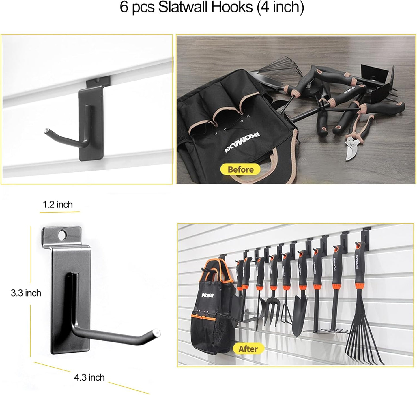 Slatwall Shelves 24 Inch, Heavy Duty Slatwall Accessories, Slat Wall Wire Shelf, Gargage Storage Slatboard Shelves (2 Pack)