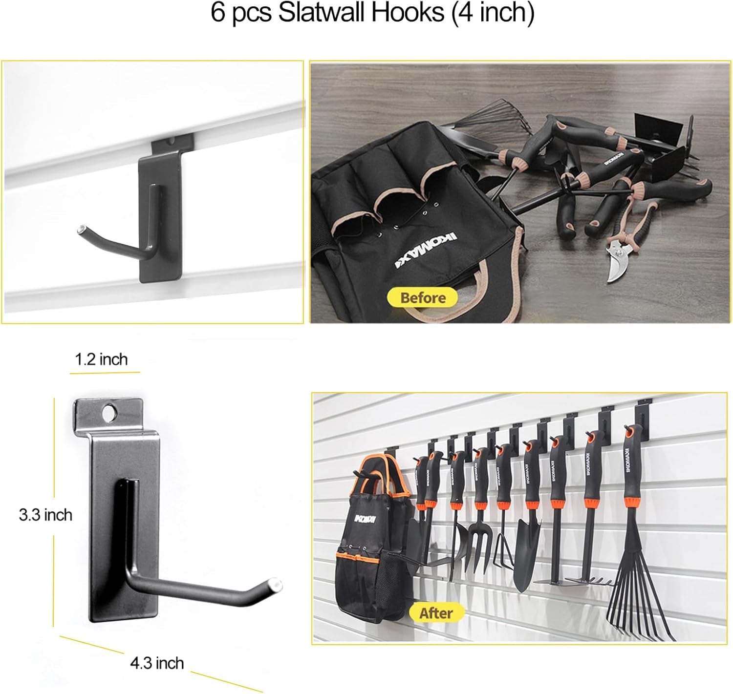 Slatwall Shelves 24 Inch, Heavy Duty Slatwall Accessories, Slat Wall Wire Shelf, Gargage Storage Slatboard Shelves (2 Pack)