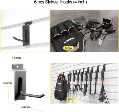 Slatwall Baskets 15 Inch, Large Slatwall Wire Baskets, Heavy-Duty Slat Wall Hanging Bins for Garage, Shops, Rooms, 2 Pack