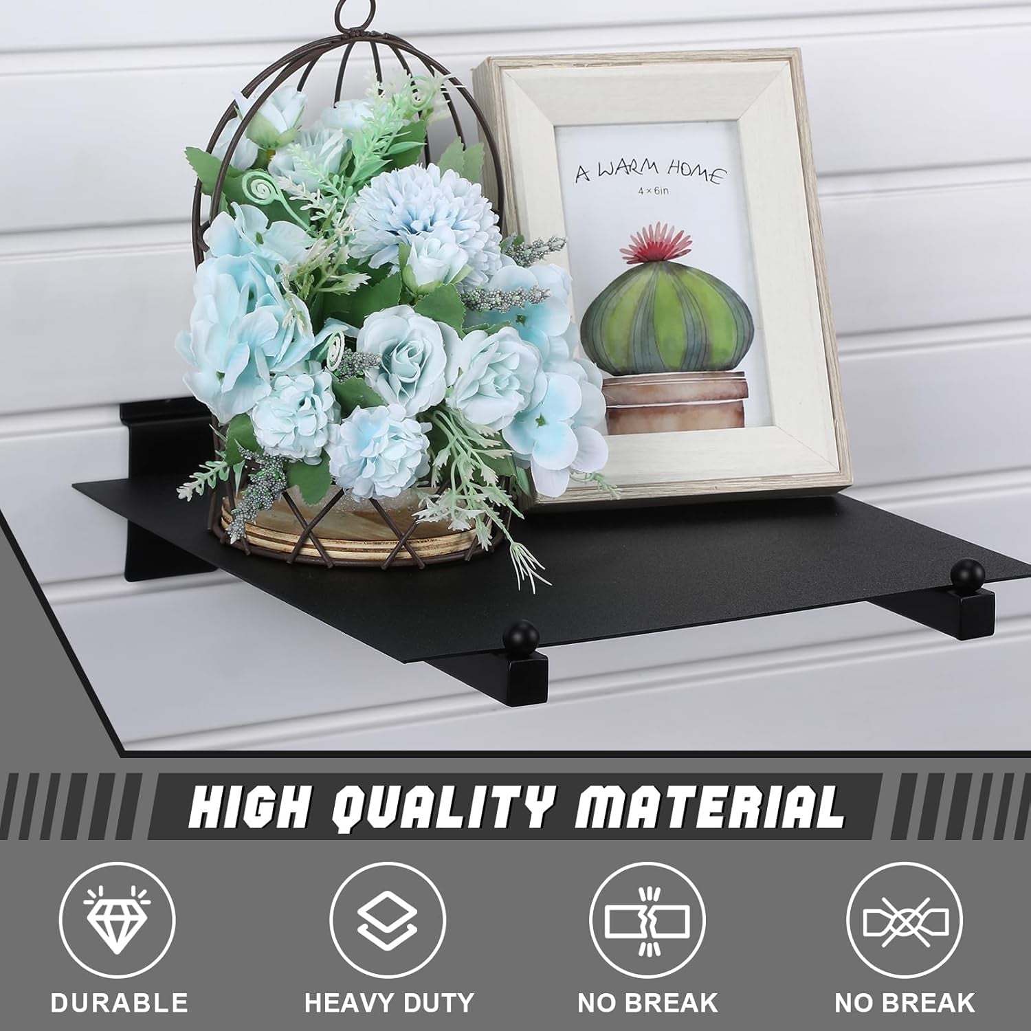 10 Pieces Slat Wall Faceout, 12 Inch Metal Square Straight Arm Hooks, Slatwall Hooks and Hangers Slatwall Accessories for Clothing Retail Garage Shop Display (Black)