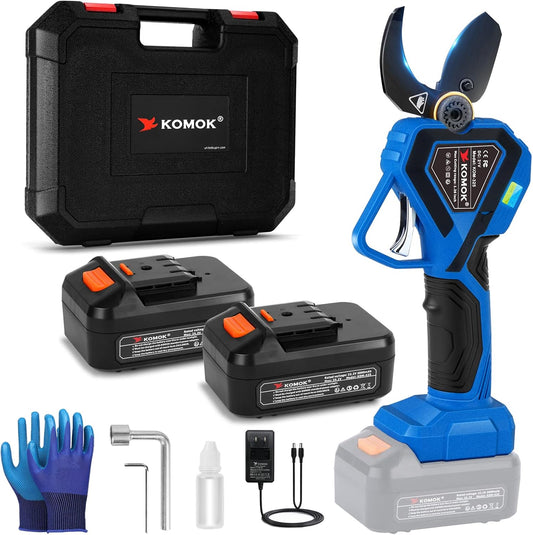 Electric Pruning Shears, Professional Cordless Electric Pruner, Battery Powered Tree Branch Cutter with 2Pcs 2Ah Battery, 1.26 Inch Cutting Diameter, up to 10 Working Hours