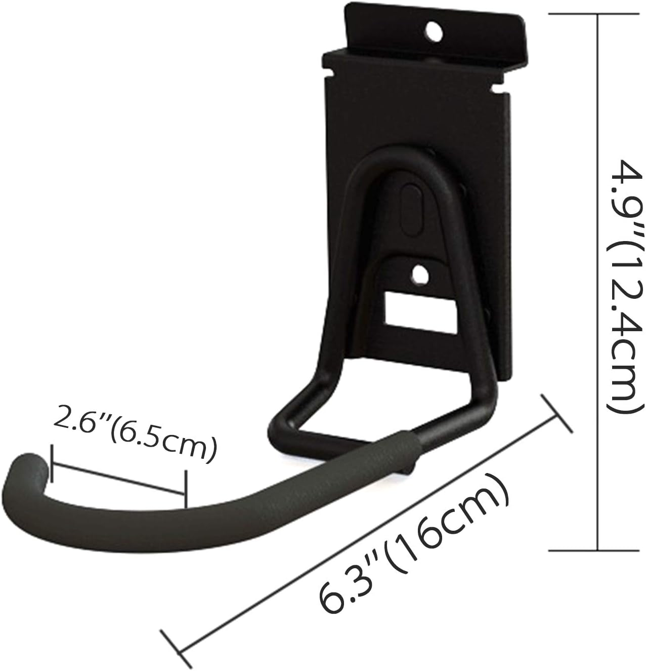 Slatwall Bike Hooks, Heavy Duty Bicycle Hangr with PVC Coating, Wall Mount Vertical Bicycle Storage Rack (2 Pack, Black)