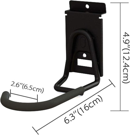 Slatwall Bike Hooks, Heavy Duty Bicycle Hangr with PVC Coating, Wall Mount Vertical Bicycle Storage Rack (2 Pack, Black)