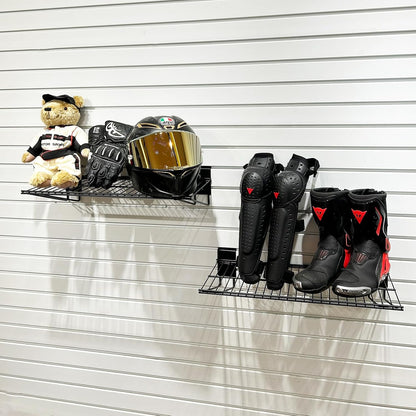 Slatwall Shelves 24 Inch, Heavy Duty Slatwall Accessories, Slat Wall Wire Shelf, Gargage Storage Slatboard Shelves (2 Pack)