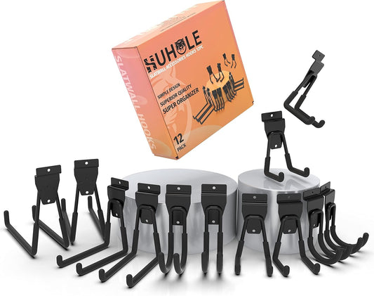 Slatwall Accessories, Multi Sizes Slatwall Hooks, Slat Wall Accessory, Slat Wall Hanging Hook and Hangers, 12Pack