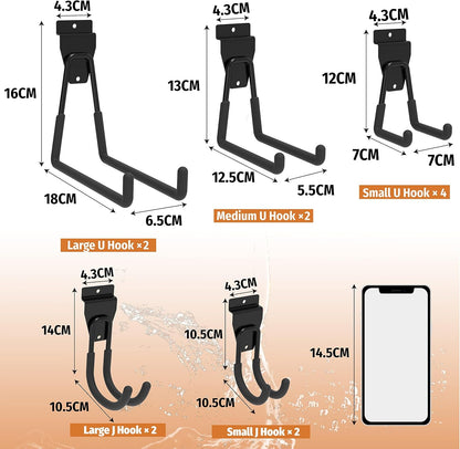 Slatwall Accessories, Multi Sizes Slatwall Hooks, Slat Wall Accessory, Slat Wall Hanging Hook and Hangers, 12Pack