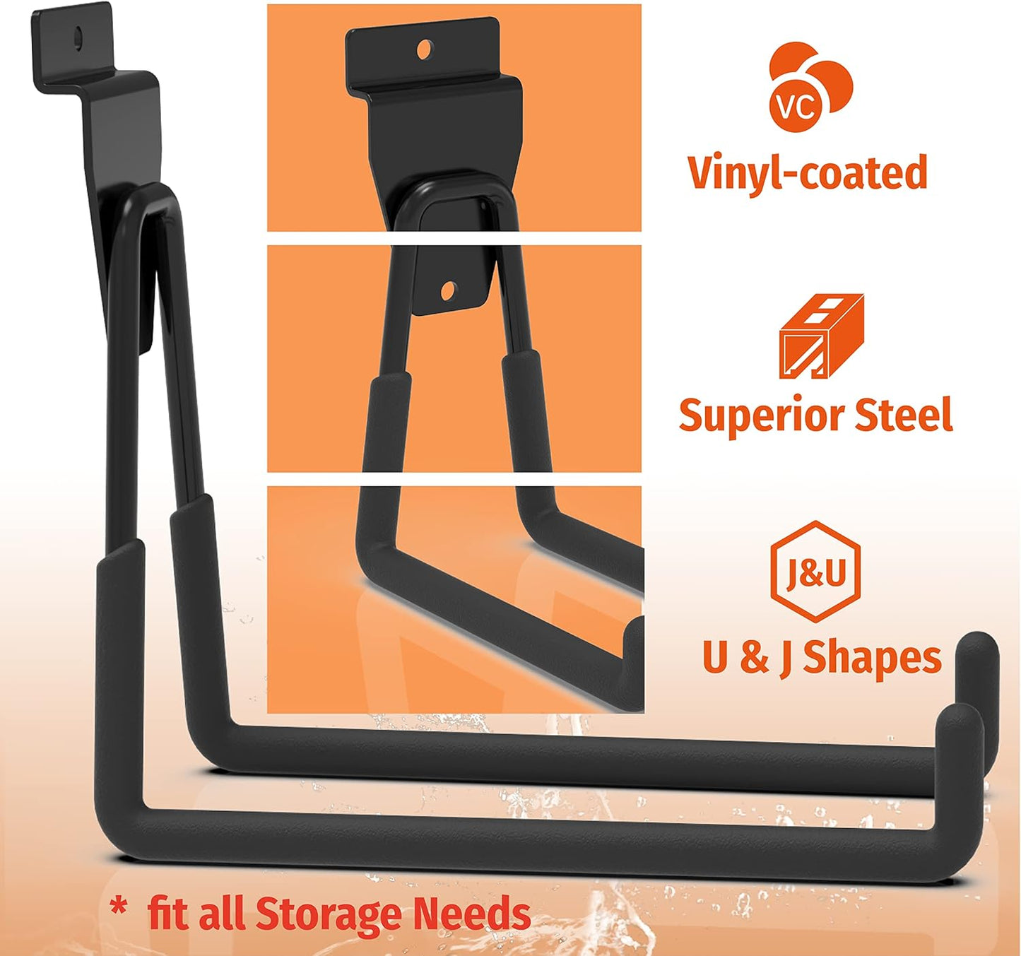 Slatwall Accessories, Multi Sizes Slatwall Hooks, Slat Wall Accessory, Slat Wall Hanging Hook and Hangers, 12Pack