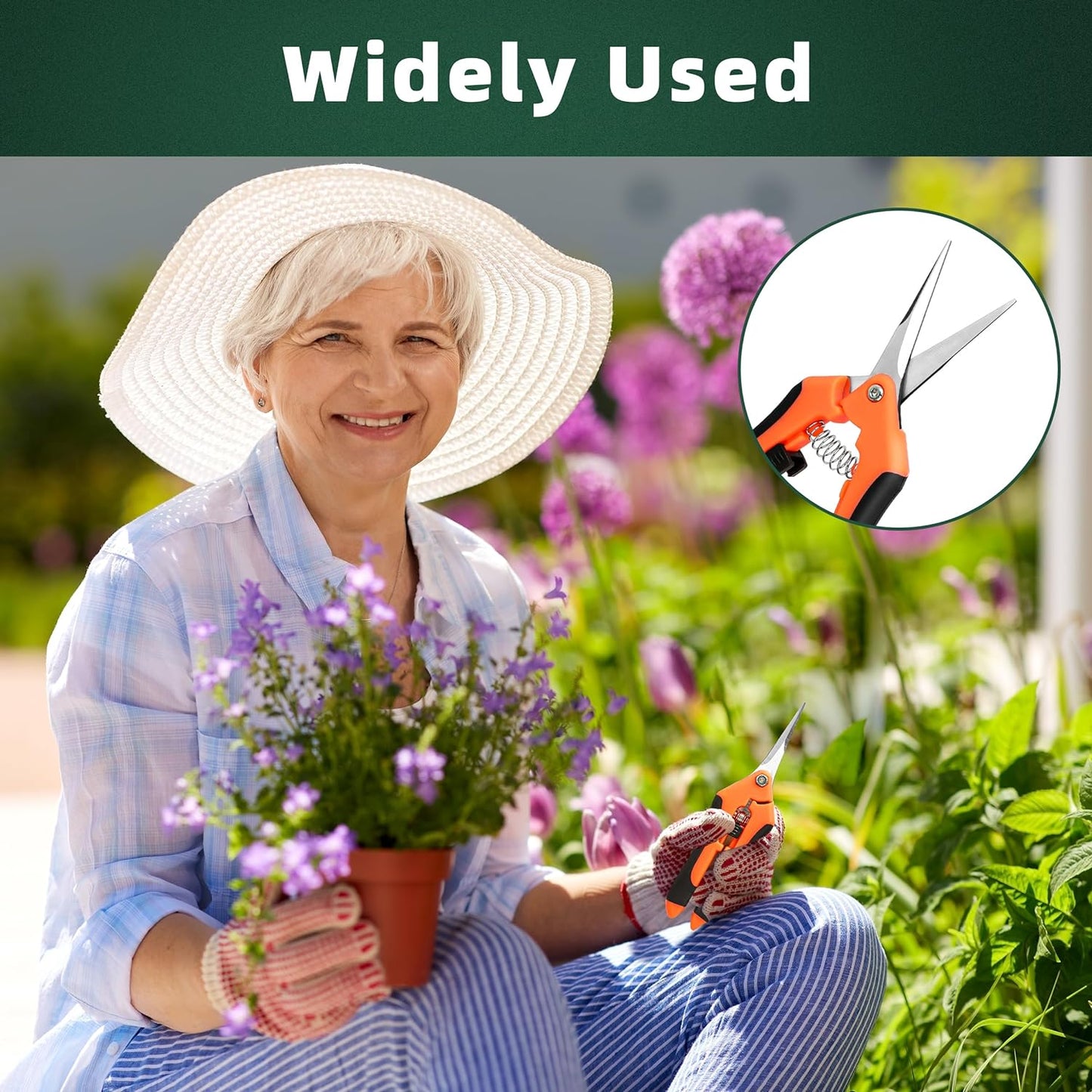 3 Pack Garden Pruning Shears, Stainless Steel Shears, Gardening Shears, Scissors, Garden Clippers, Pruning Snips, Pruning Shears for Gardening Tools