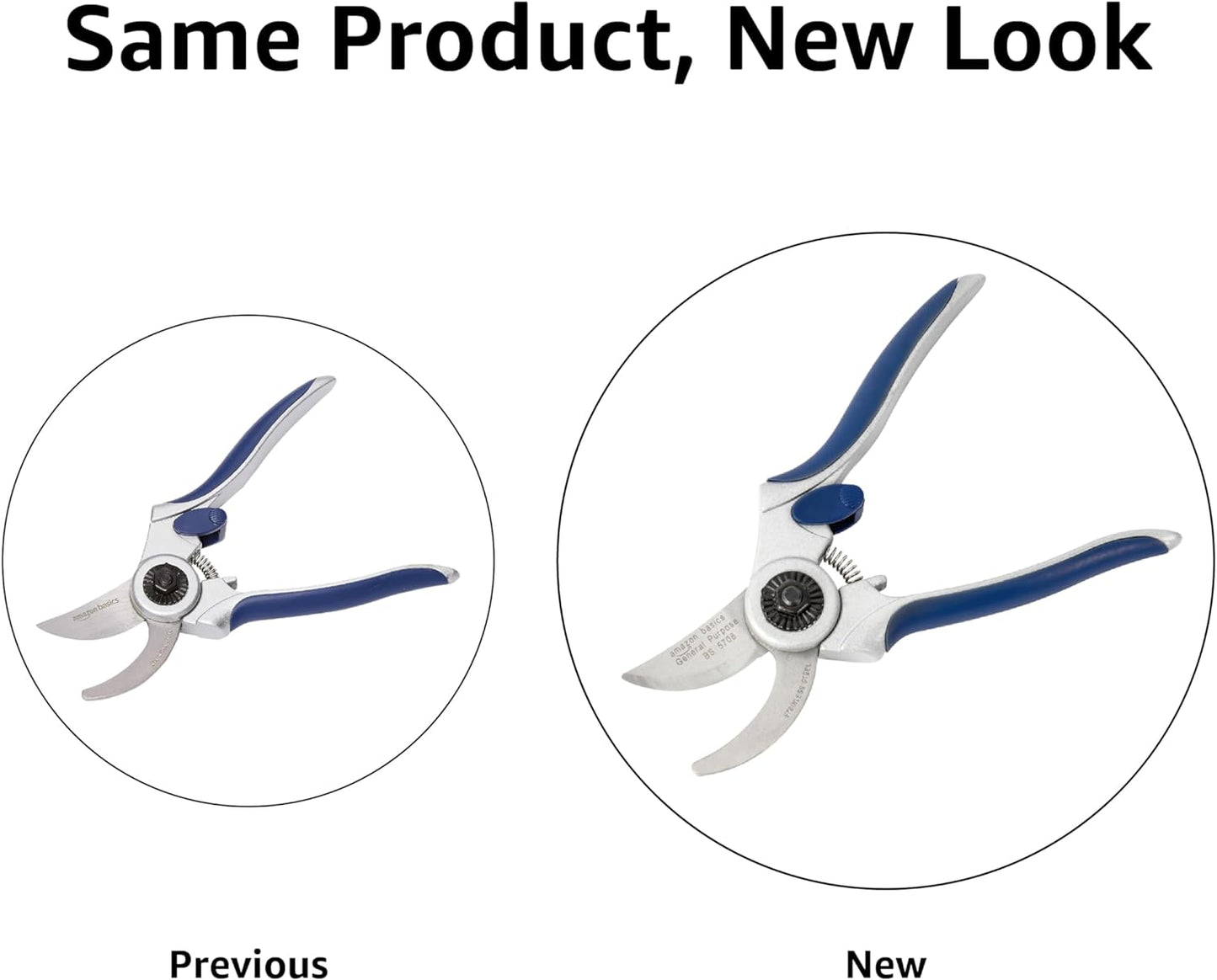 Professional Hand Pruners, Pruning Shears for Gardening, 7-Inch Steel Bypass Garden Scissors, Blue