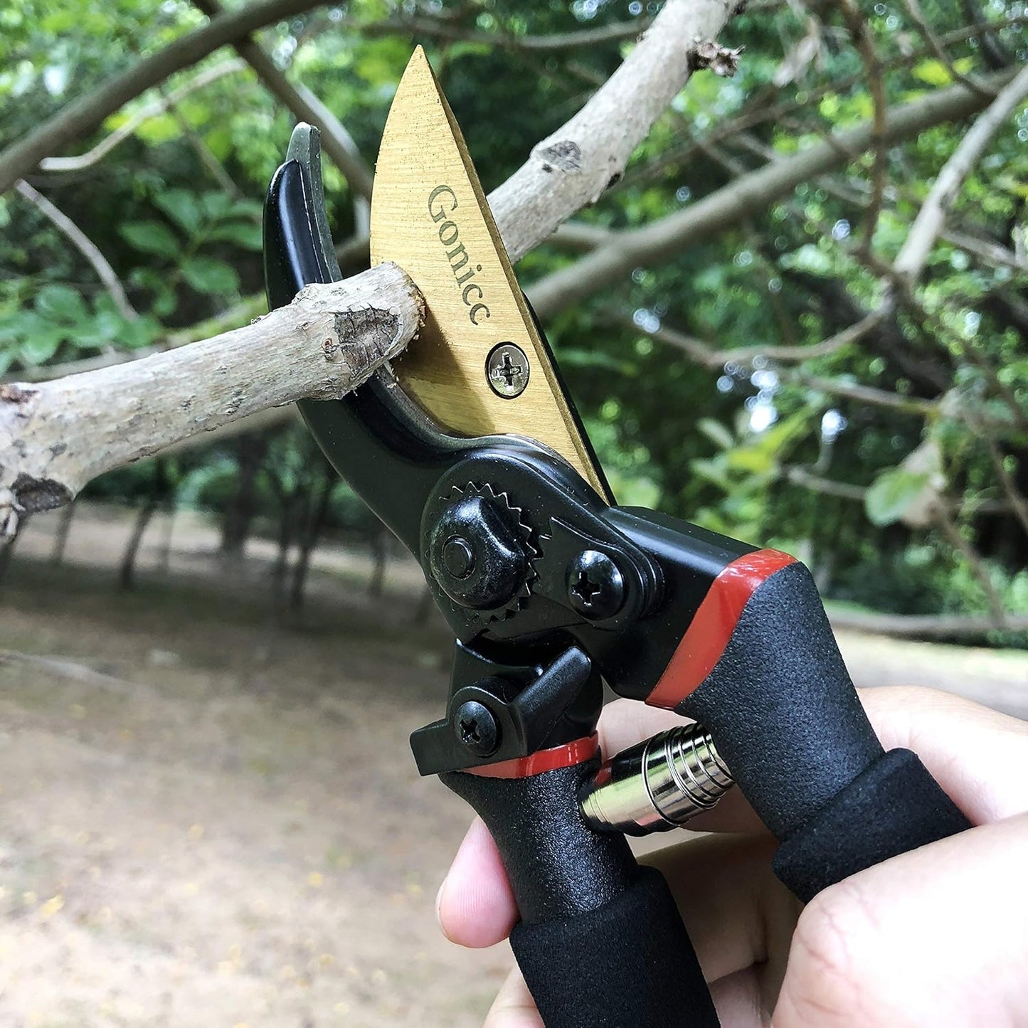 8" Professional Premium Titanium Bypass Pruning Shears (GPPS-1003), Hand Pruners, Garden Clippers.