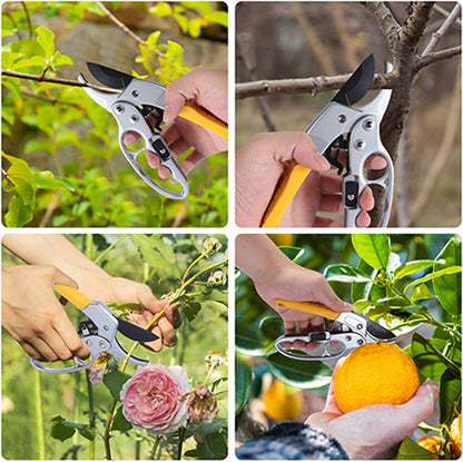 Ultra Sharp Germany Steel Pruning Shears - Cuts 3X Easier, Ergonomic Design - Weak Hand Arthritis Snips, Effortlessly 1-Inch Cut Capacity Heavy Duty Garden Scissors, Sharp Garden Clippers