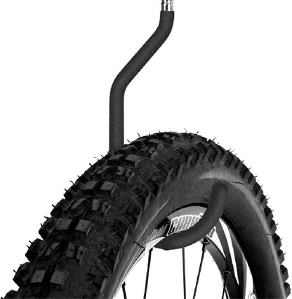 8 Pack Bike Hanger Storage Hook Rack, Rubber Coated Heavy Duty Large Screw in Ceiling Hooks for Garage Wall and Ceiling Bicycle Storage, Utility Tool Hanger (Black)