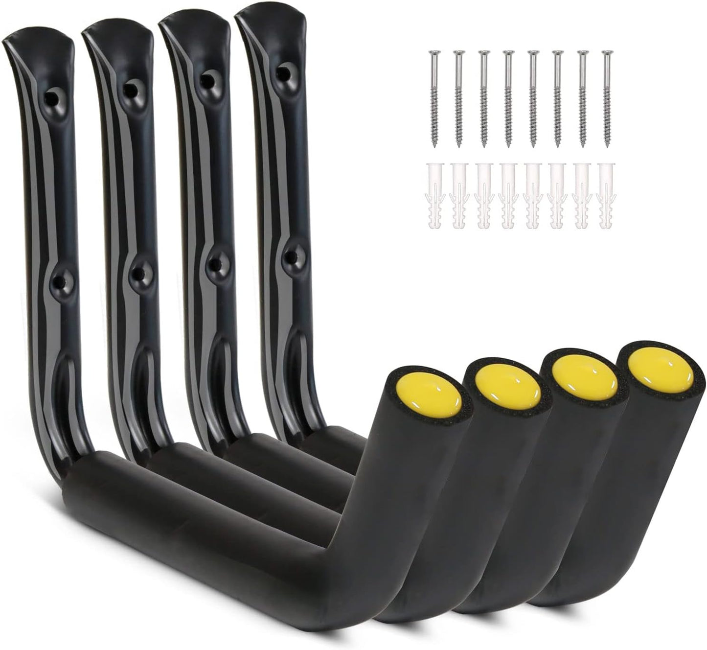 100 LB Capacity (15") Heavy Duty Garage Storage Hooks (4Packs) Kayak Storage Hanger Wall Mounted Rack for Hanging Ladders, Bikes
