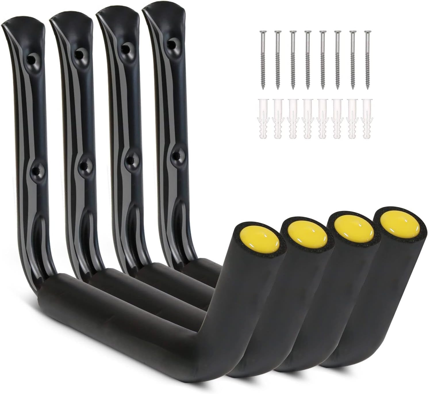 100 LB Capacity (15") Heavy Duty Garage Storage Hooks (4Packs) Kayak Storage Hanger Wall Mounted Rack for Hanging Ladders, Bikes
