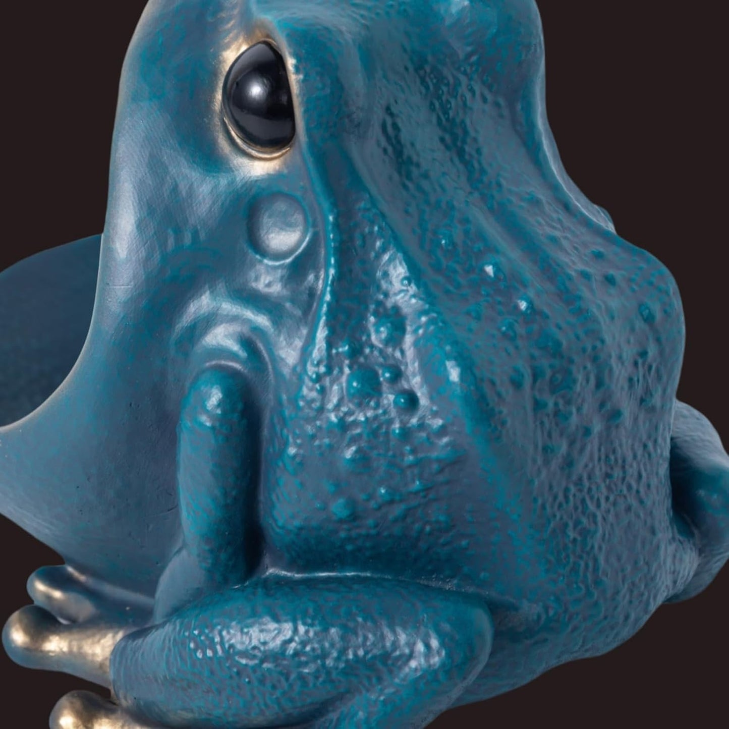 Large Mouth Frog Statue Candy Dish Jar for Office Desk, Funny Decorative Key Bowl for Entryway Table, Container Storage Box Living Room Table Art Decoration (Blue)