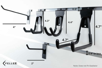 Slatwall Hooks and Slatwall Accessories - 20 Pack Premium Heavy Duty Single and Double Slatwall Hooks & Hangers for Efficient Storage, Used as Proslat Accessories