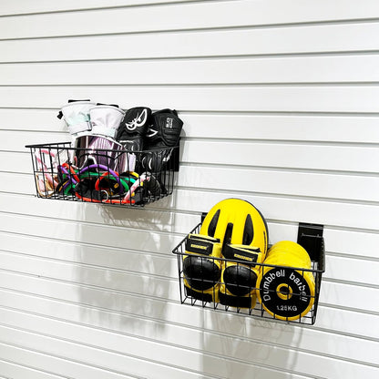 Slatwall Baskets 15 Inch, Large Slatwall Wire Baskets, Heavy-Duty Slat Wall Hanging Bins for Garage, Shops, Rooms, 2 Pack